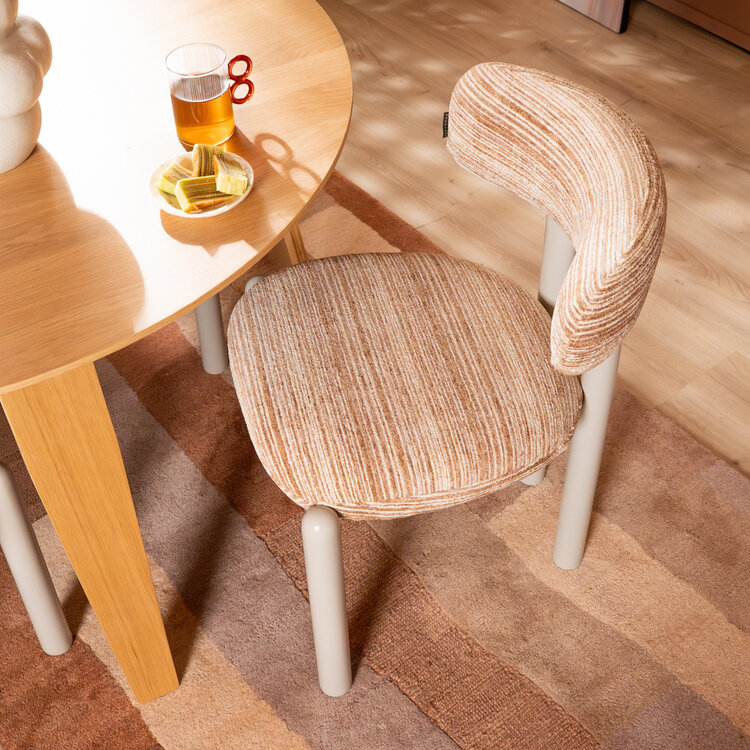 Eetkamerstoel Bolt chenille beige/pink