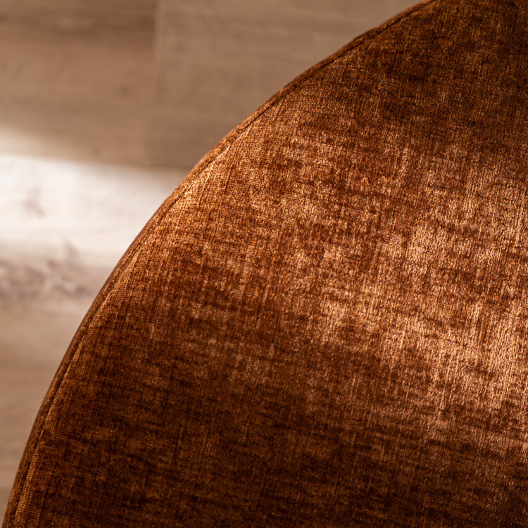 Poef Elle rond chenille koper ø100 cm
