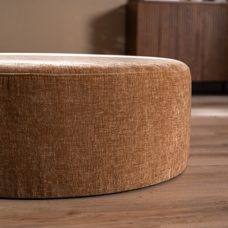 Poef Elle rond chenille peach ø100 cm