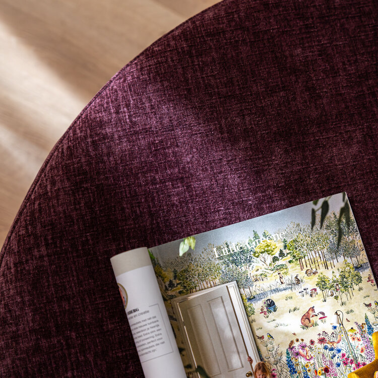Poef Elle rond chenille paars ø100 cm