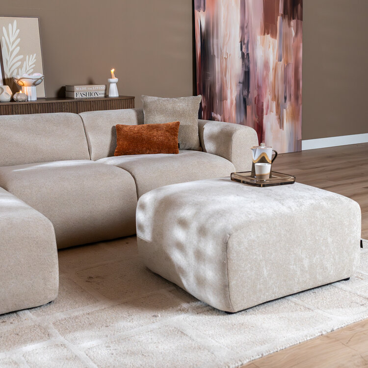 Hocker Maine chenille beige