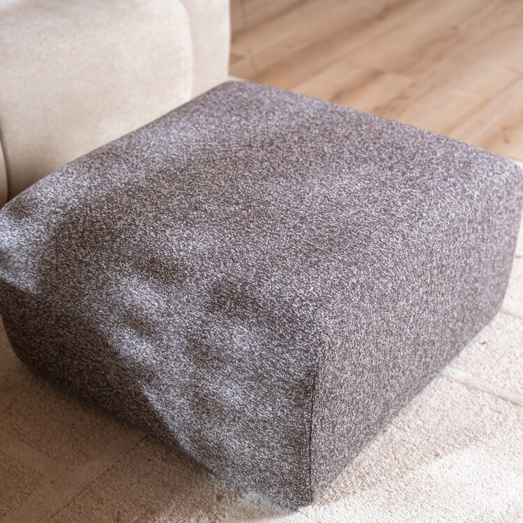 Hocker Maine bouclé stof bruin/grijs