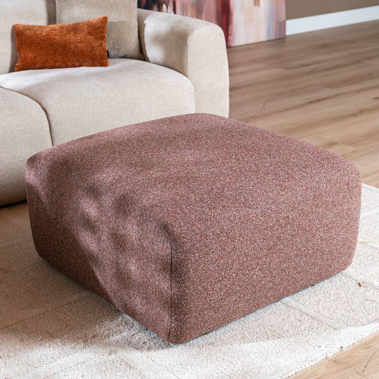 Hocker Maine bouclé stof rood/roze