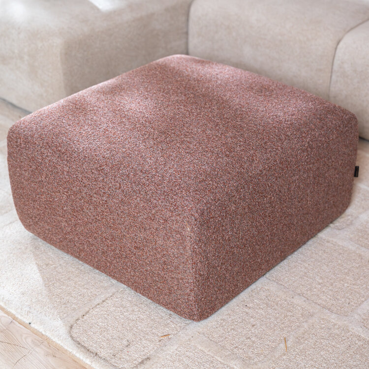 Hocker Maine bouclé stof rood/roze