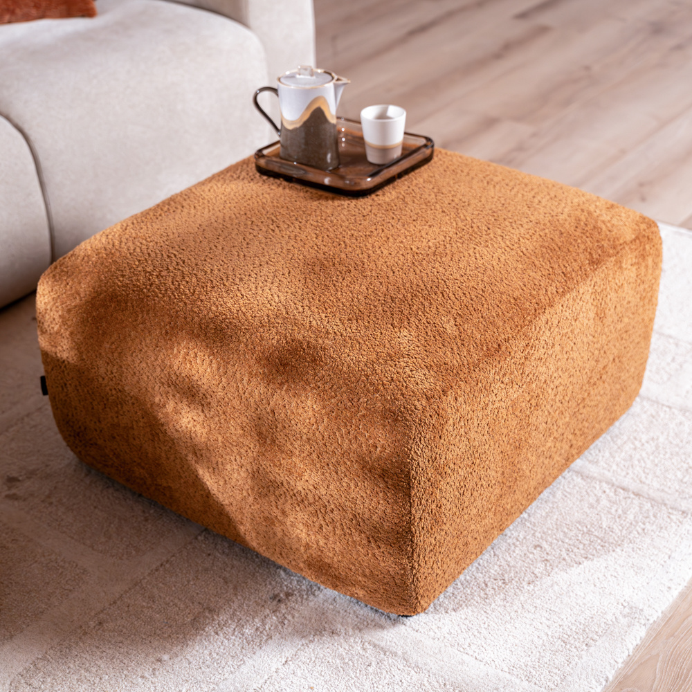 Hocker Maine bouclé stof terracotta
