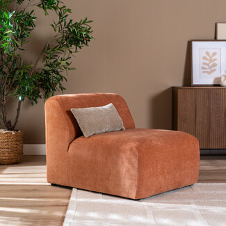Fauteuil Maine gemêleerde stof terracotta