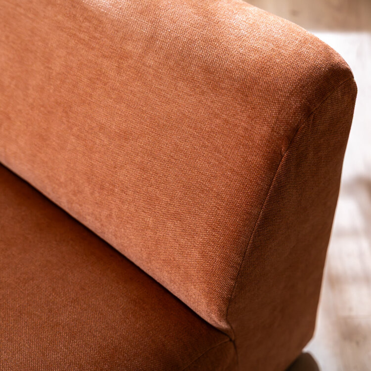 Fauteuil Maine gemêleerde stof terracotta