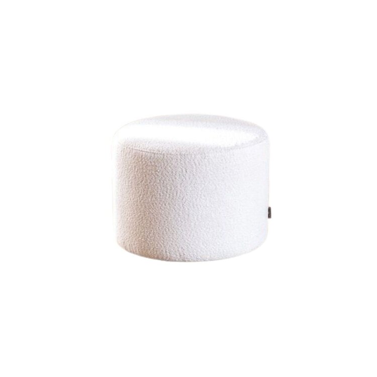 Bouclé poef Nora wit