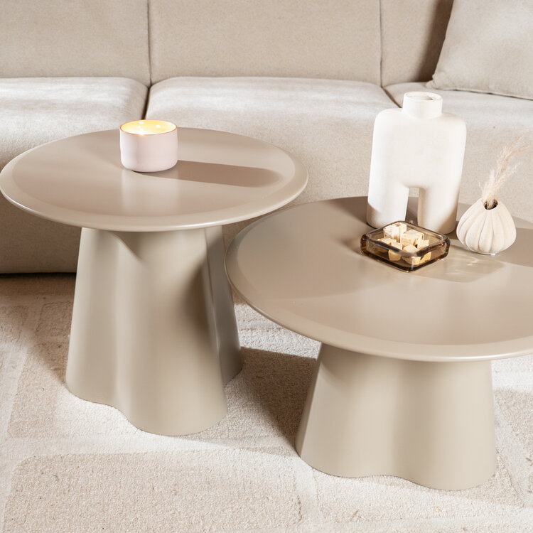 Salontafel Orion rond ø70 cm taupe