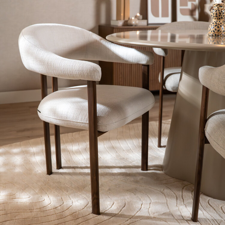 Eetkamerstoel Nori linnen off white