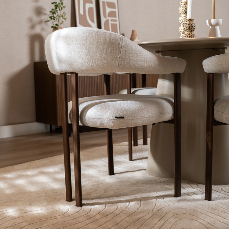 Eetkamerstoel Nori linnen off white