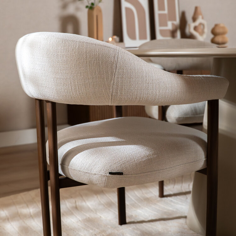 Eetkamerstoel Nori linnen off white