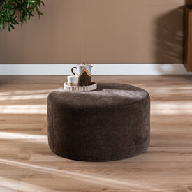 Poef Blair rond chenille bruin ø70 cm