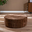 Poef Chloe rond chenille chocolate brown ø100 cm