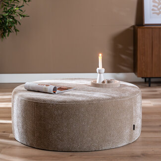 Poef Chloe rond chenille taupe ø100 cm