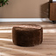 Poef Chloe rond chenille chocolate brown ø70 cm