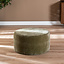 Poef Chloe rond chenille groen ø70 cm