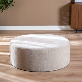 Poef Elle rond chenille sand ø100 cm