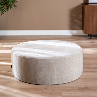 Poef Elle rond chenille sand ø100 cm