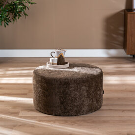 Poef Elle rond chenille mocha ø70 cm