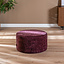 Poef Elle rond chenille paars ø70 cm