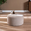 Poef Blair rond chenille beige ø70 cm