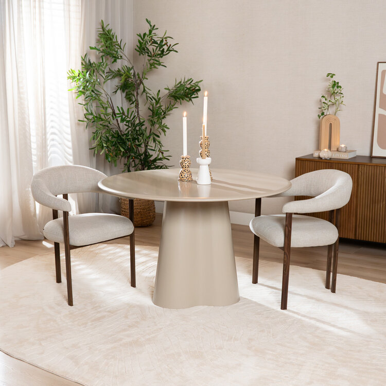 Eettafel Orion ø 120 cm taupe