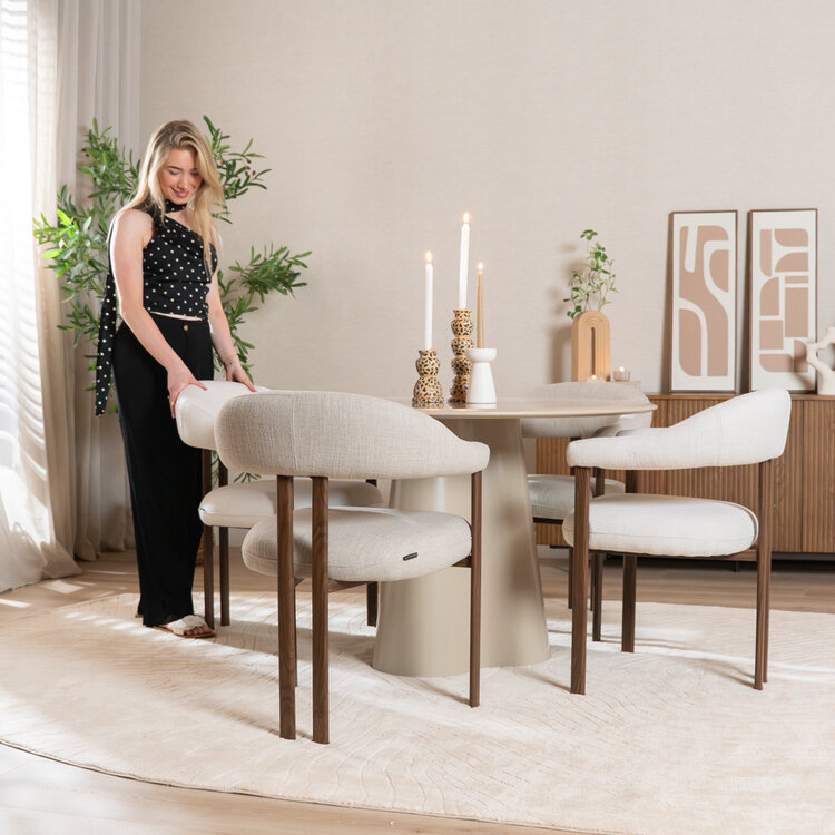 Eettafel Orion ø 120 cm taupe