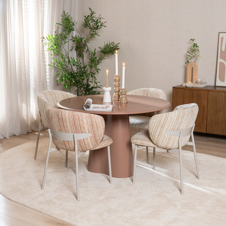 Eettafel Orion ø 120 cm mocha mousse
