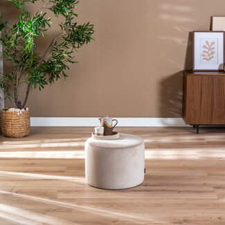 Velvet poef Anna beige
