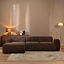 Hoekbank Maine chenille stof bruin links