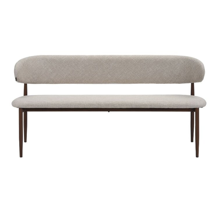Eetkamerbank Lara linnen taupe 160 cm