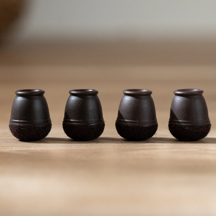 Vloerbeschermer set S (voor 4 poten) bruin Ø15 mm