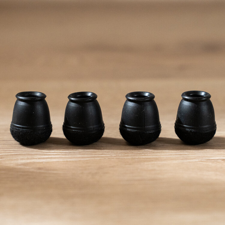 Vloerbeschermer set S (voor 4 poten) zwart Ø15 mm