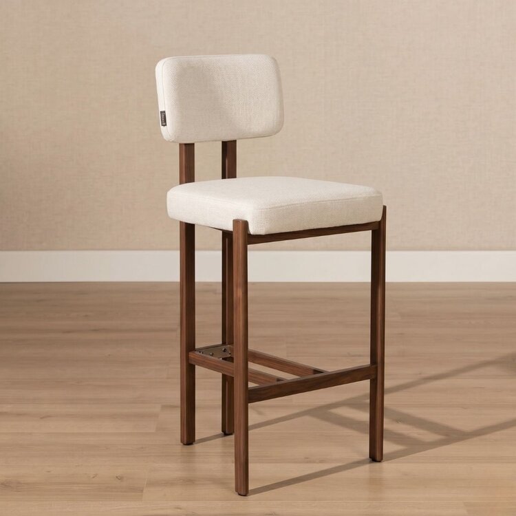 Barkruk Nori linnen off white 70 cm