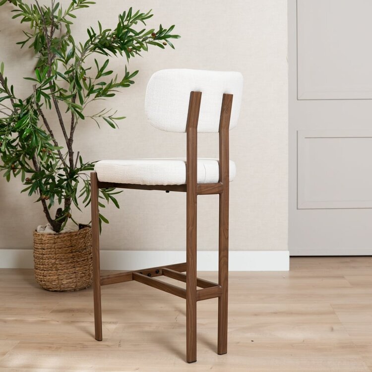 Barkruk Nori linnen off white 70 cm