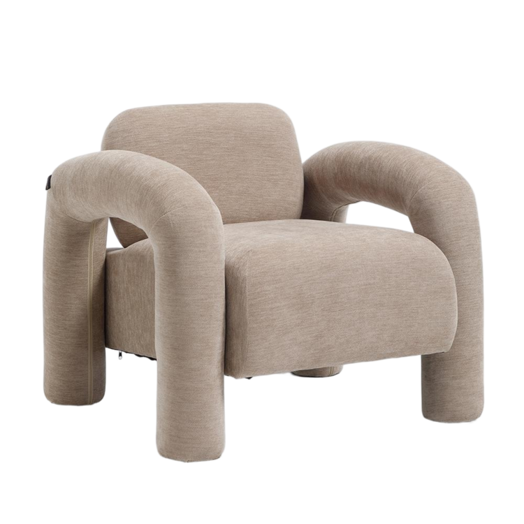 Fauteuil Tess velvet beige