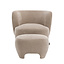 Fauteuil met hocker Emma velvet beige