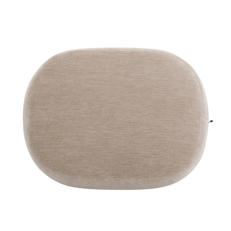 Fauteuil met hocker Emma velvet beige