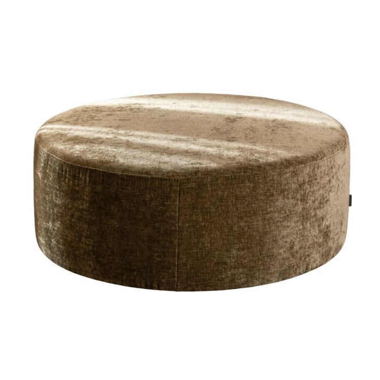 Poef Elle rond chenille olijf groen ø100 cm