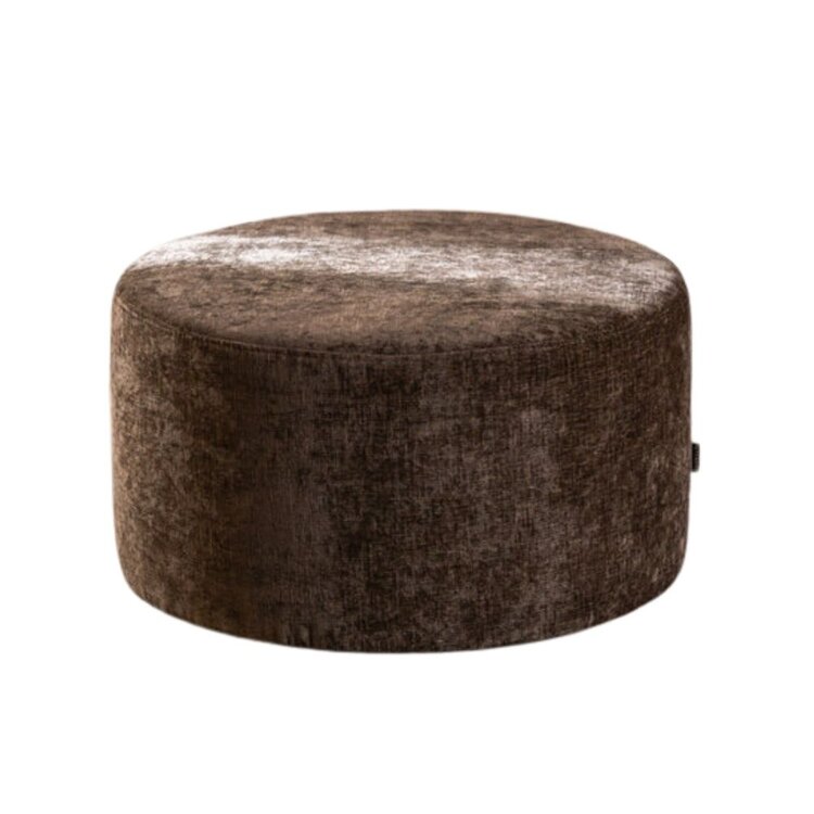 Poef Elle rond chenille mocha ø70 cm