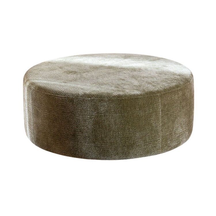 Poef Chloe rond chenille groen ø100 cm