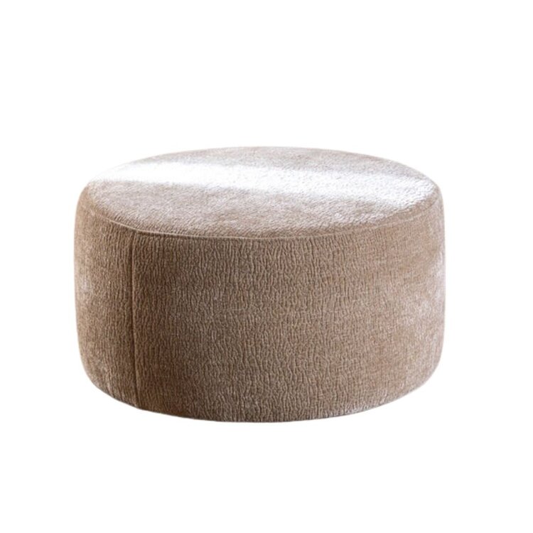 Poef Chloe rond chenille taupe ø70 cm