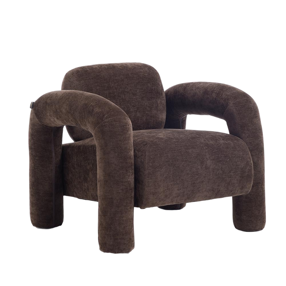 Fauteuil Tess velvet bruin