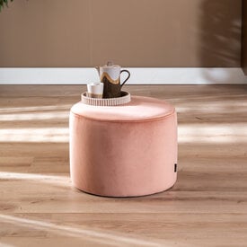 Velvet poef Anna roze