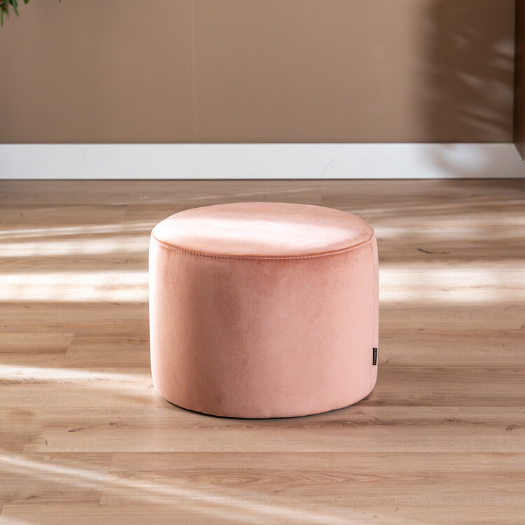 Velvet poef Anna roze