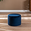 Velvet poef Anna donkerblauw