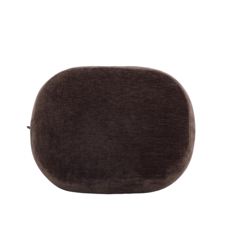 Fauteuil met hocker Emma velvet bruin