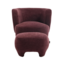 Fauteuil met hocker Emma velvet paars