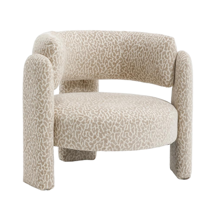 Fauteuil Jolie taupe leopard